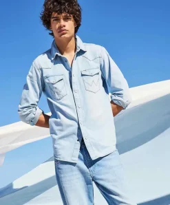Wrangler Hemd Western Shirt in Stonewash
