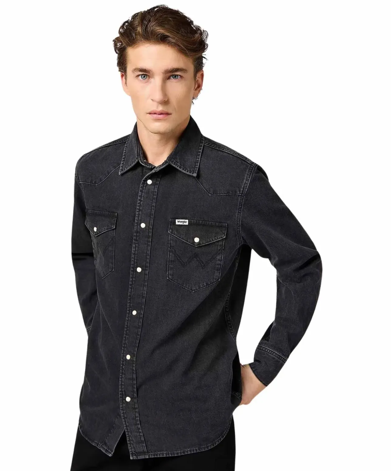 Wrangler Hemd Western Shirt in Rinse Black