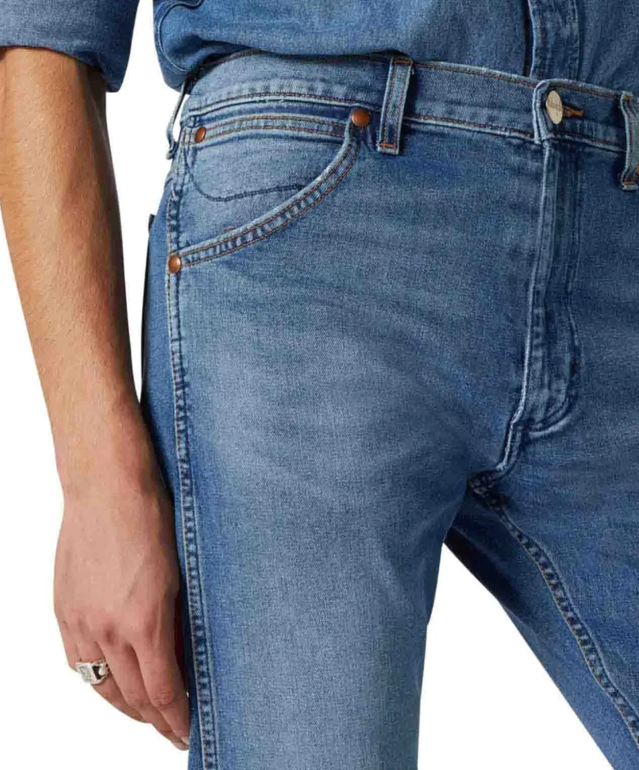 Wrangler Herren Jeans Original Slim in blauem 3 Years