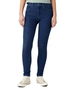 Wrangler High Jeans Skinny Fit in Dunkelblau