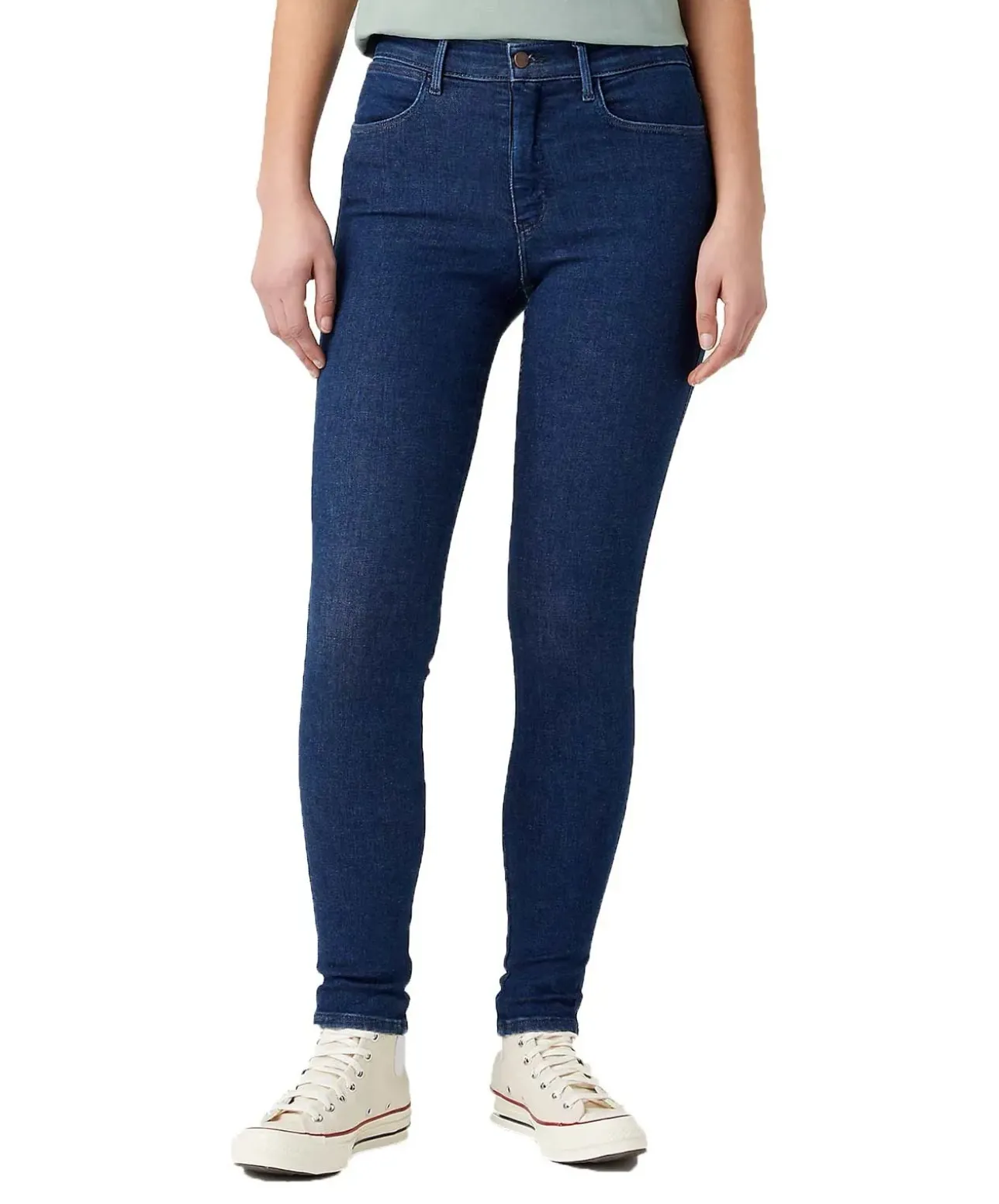 Wrangler High Jeans Skinny Fit in Dunkelblau