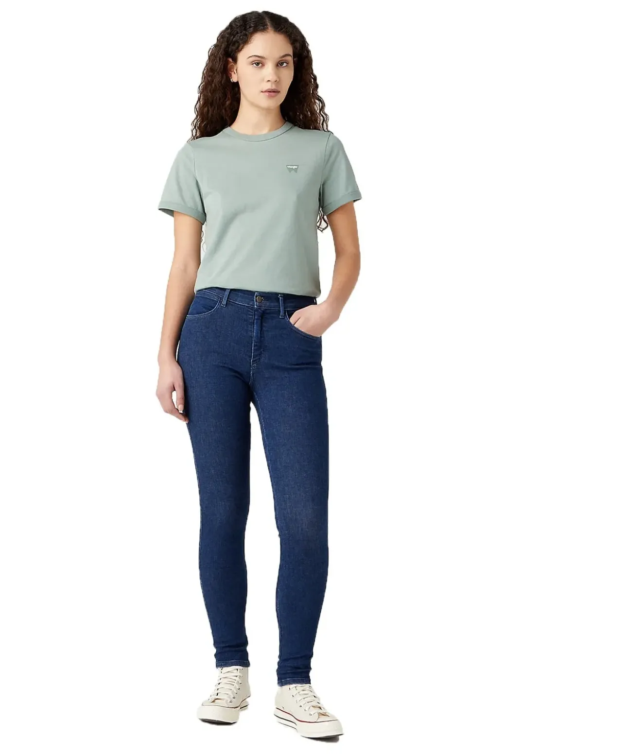 Wrangler High Jeans Skinny Fit in Dunkelblau