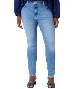 Wrangler High Rise Skinny Jeans in hellem River
