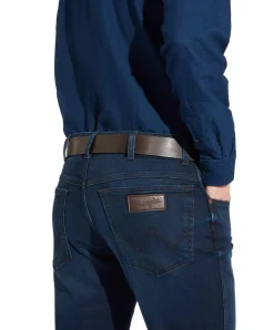 Wrangler Jeans - Ledergürtel mit Logo in braun