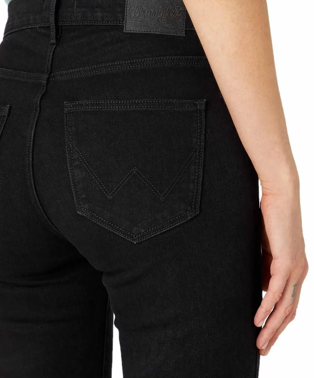 Wrangler Jeans Skinny Fit mit High Rise in Schwarz