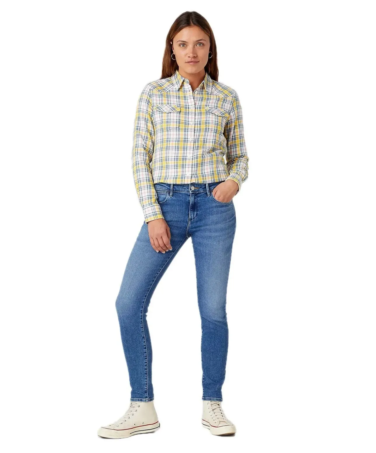 Wrangler Jeans Skinny Fit Body Bespoke in Mittelblau