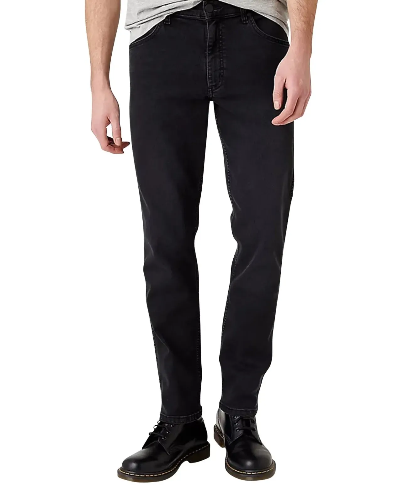 Wrangler Jeans Straight Fit Greensboro aus Black Denim
