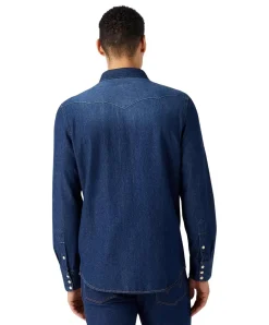 Wrangler Jeanshemd mit Western Style in Dunkelblau