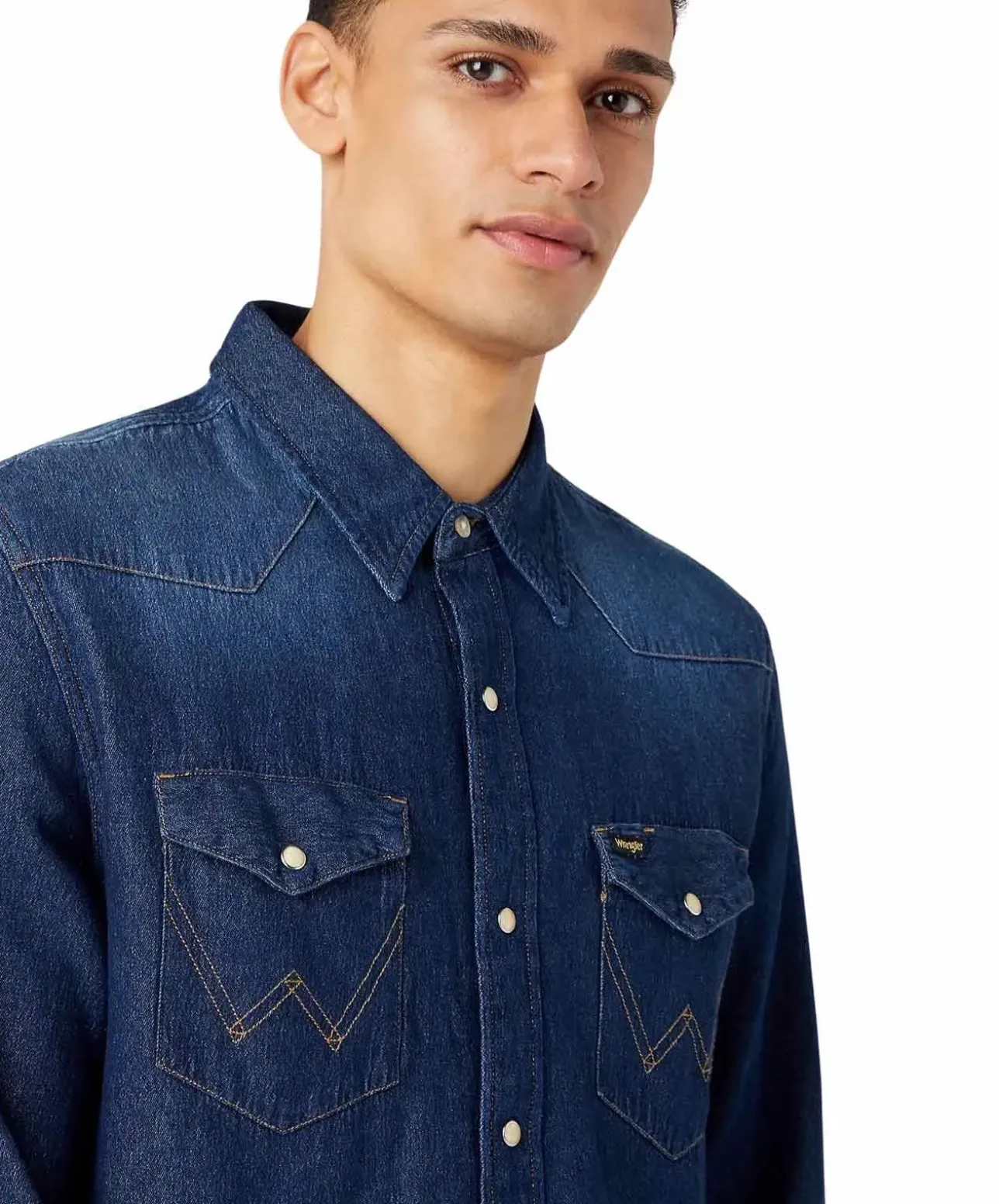 Wrangler Jeanshemd mit Western Style in Dunkelblau