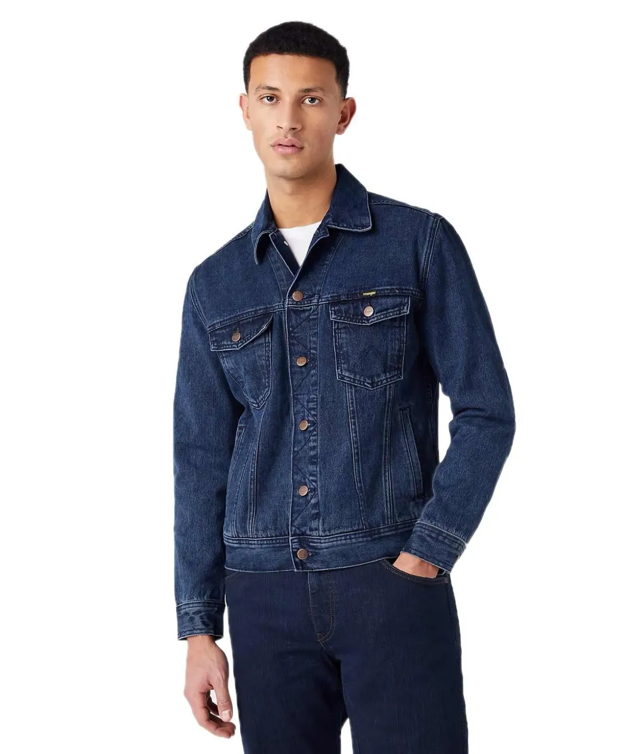 Wrangler Jeansjacke aus Bio-Baumwolle in Coalblue Stone