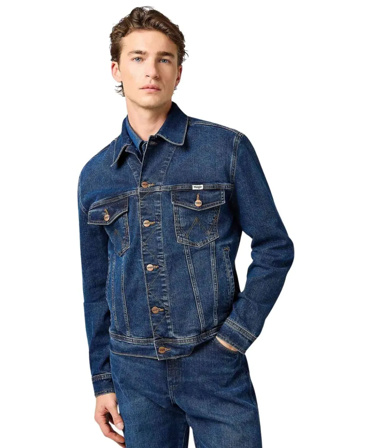Wrangler Jeansjacke Classic in blauer Meadow Haze