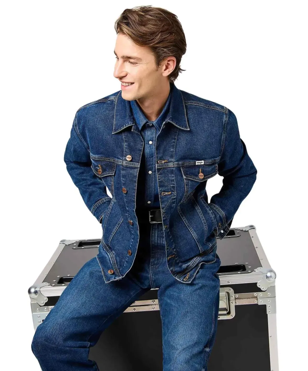 Wrangler Jeansjacke Classic in blauer Meadow Haze