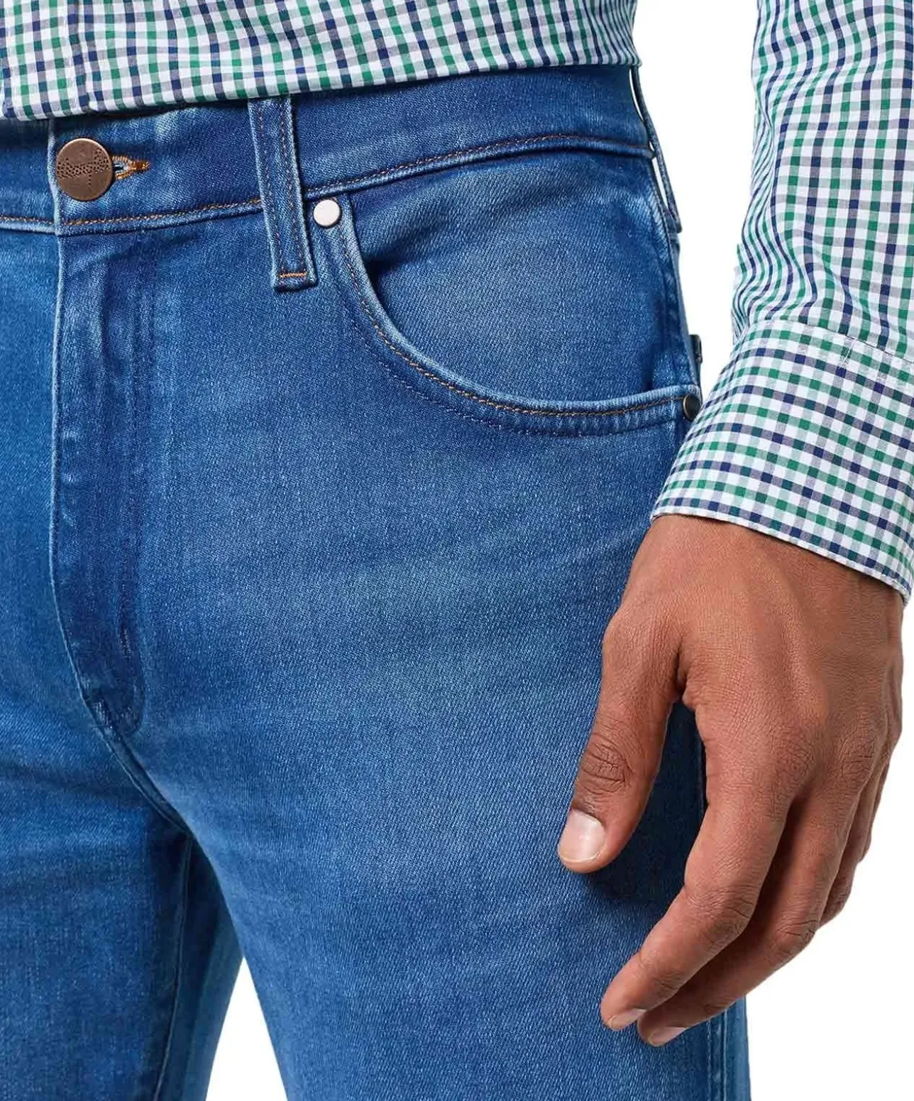 Wrangler Larston Jeans in blauer Rustic-Waschung