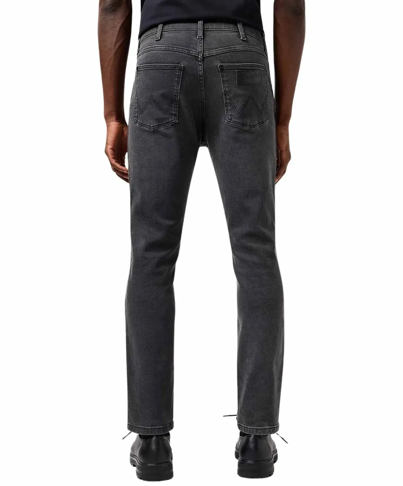 Wrangler Larston Jeans Slim Tapered in grauem Used-Look