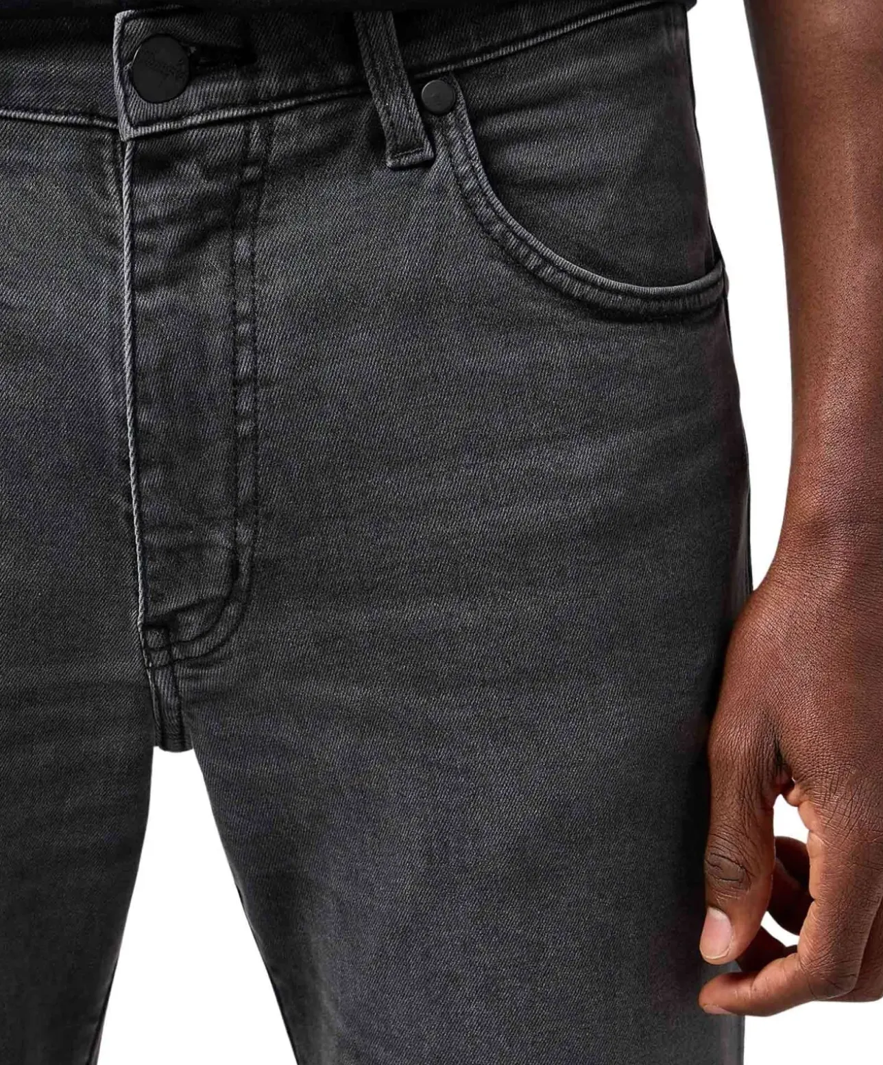 Wrangler Larston Jeans Slim Tapered in grauem Used-Look