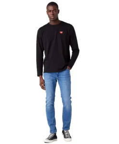 Wrangler Larston Jeans Tapered aus blauem Vintage-Denim