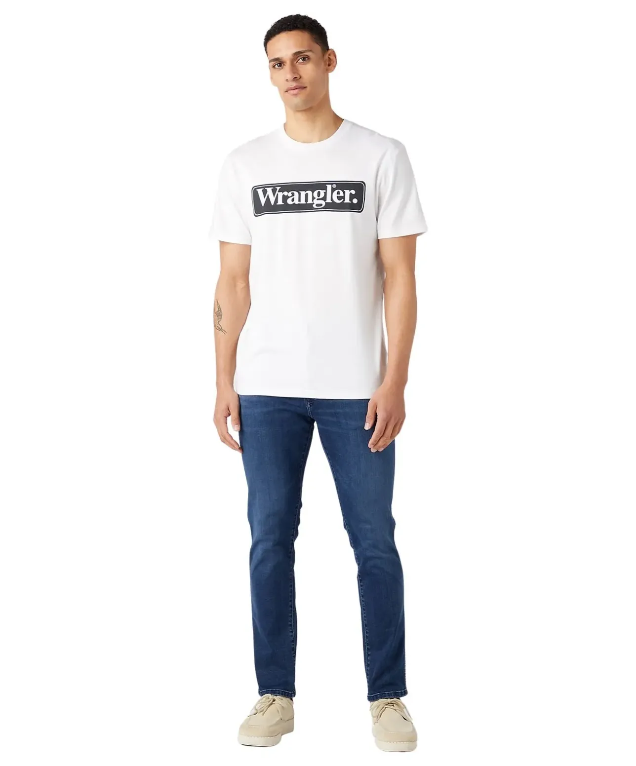 Wrangler Larston Jeans Tapered in Apollo Waschung