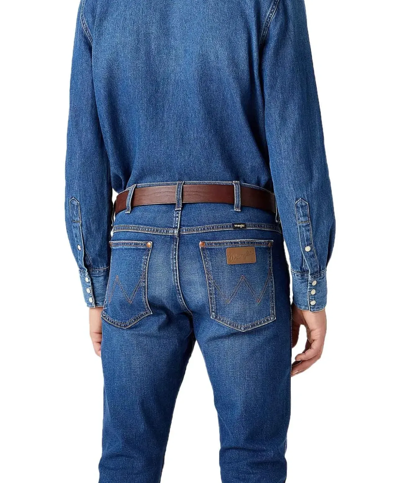 Wrangler Ledergürtel aus Anilin-Rindsleder in Braun