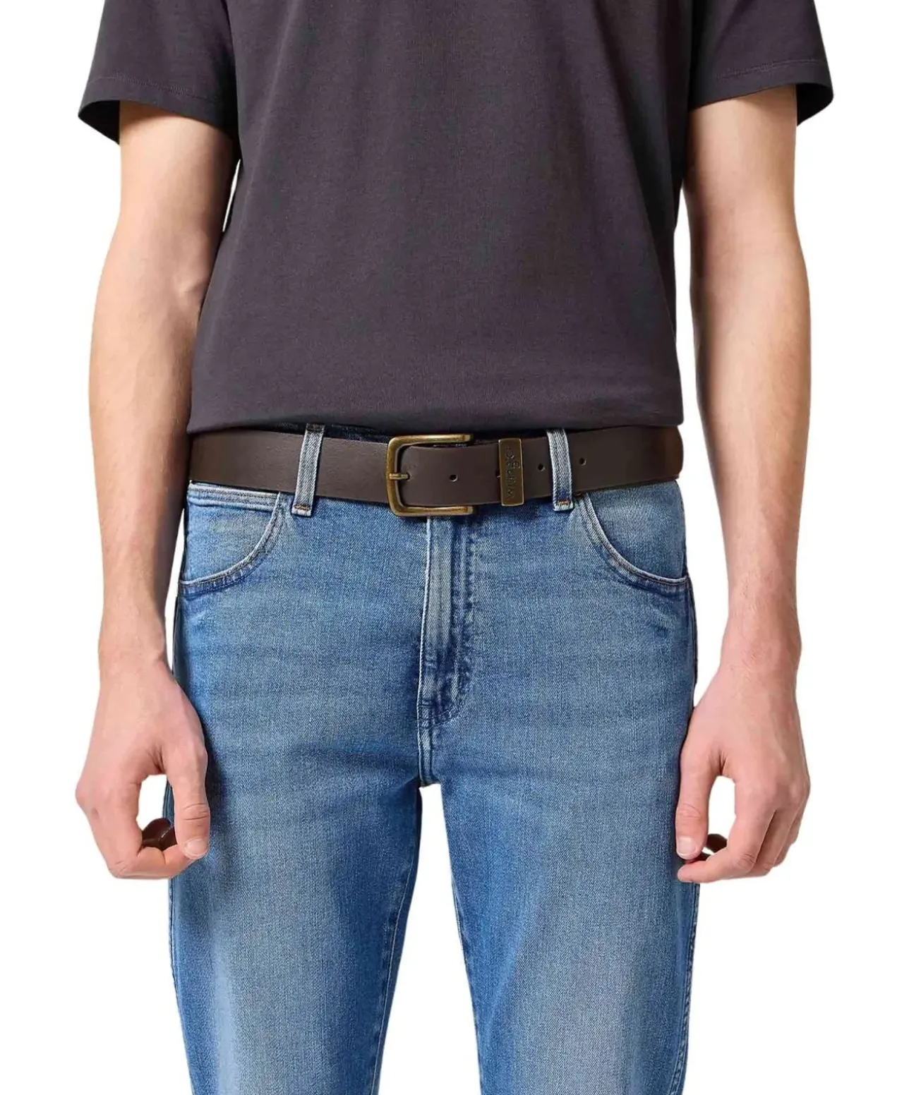 Wrangler Ledergürtel Heritage-Optik in Braun
