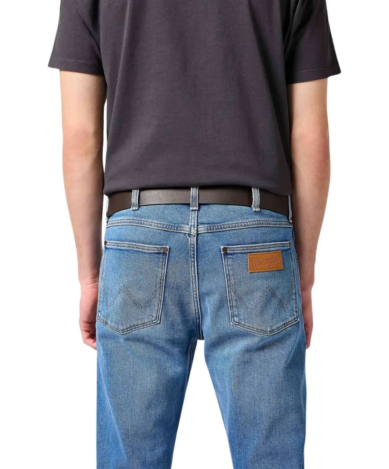 Wrangler Ledergürtel Heritage-Optik in Braun