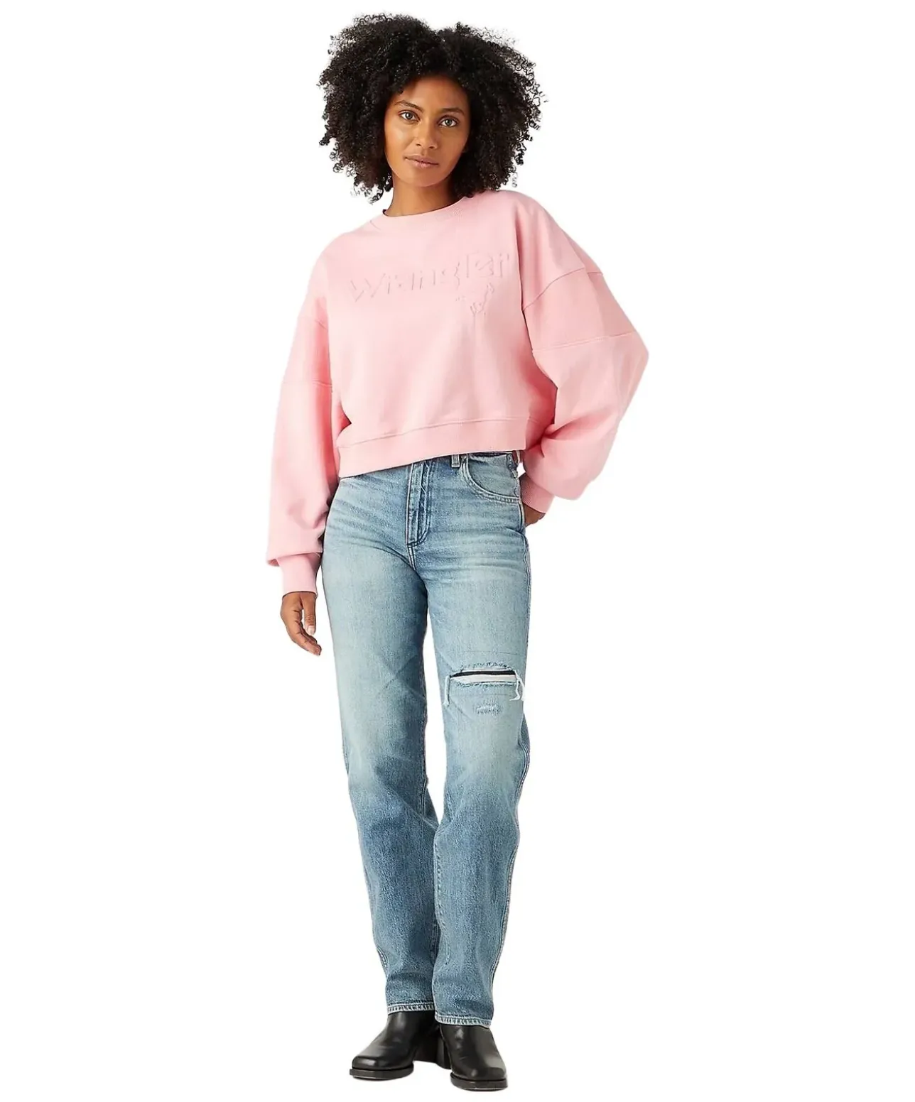 Wrangler Mom Jeans Straight mit Destroyed Effekten