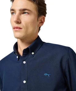 Wrangler Oxford Hemd in Dunkelblau mit Button-Down-Kragen