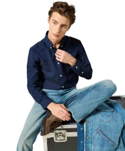 Wrangler Oxford Hemd in Dunkelblau mit Button-Down-Kragen