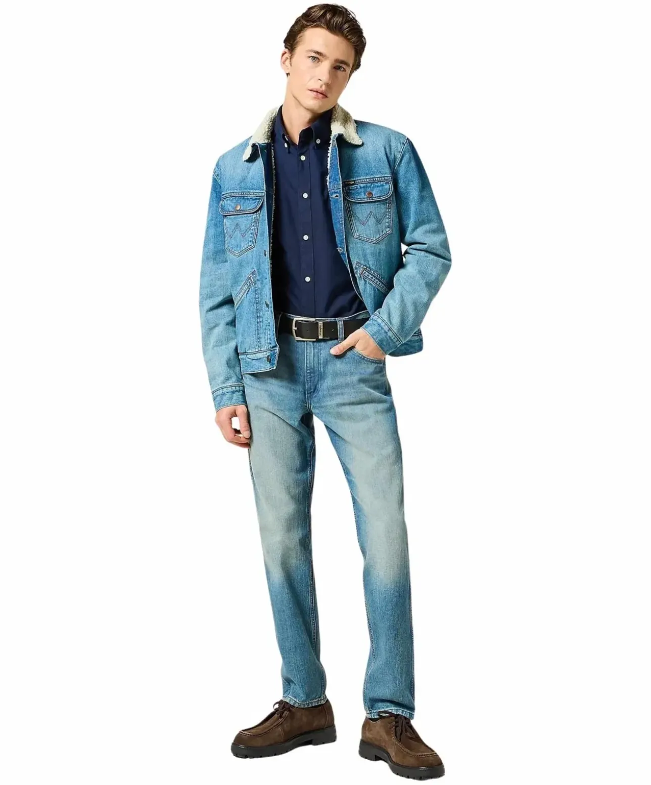 Wrangler Oxford Hemd in Dunkelblau mit Button-Down-Kragen