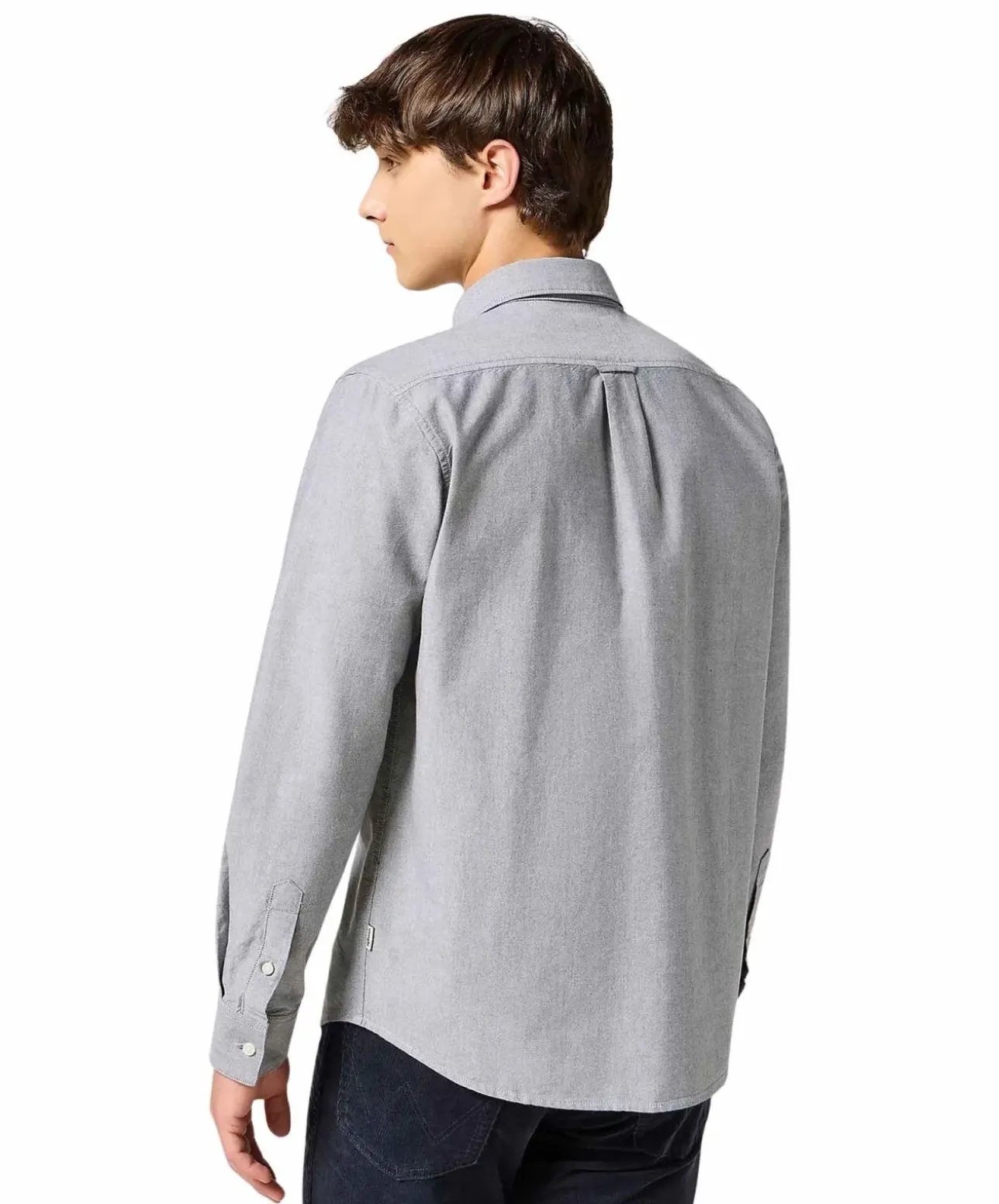 Wrangler Oxford Hemd in Grau mit Button-Down-Kragen