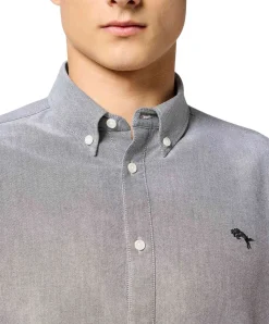 Wrangler Oxford Hemd in Grau mit Button-Down-Kragen