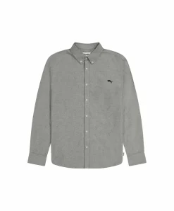 Wrangler Oxford Hemd in Grau mit Button-Down-Kragen