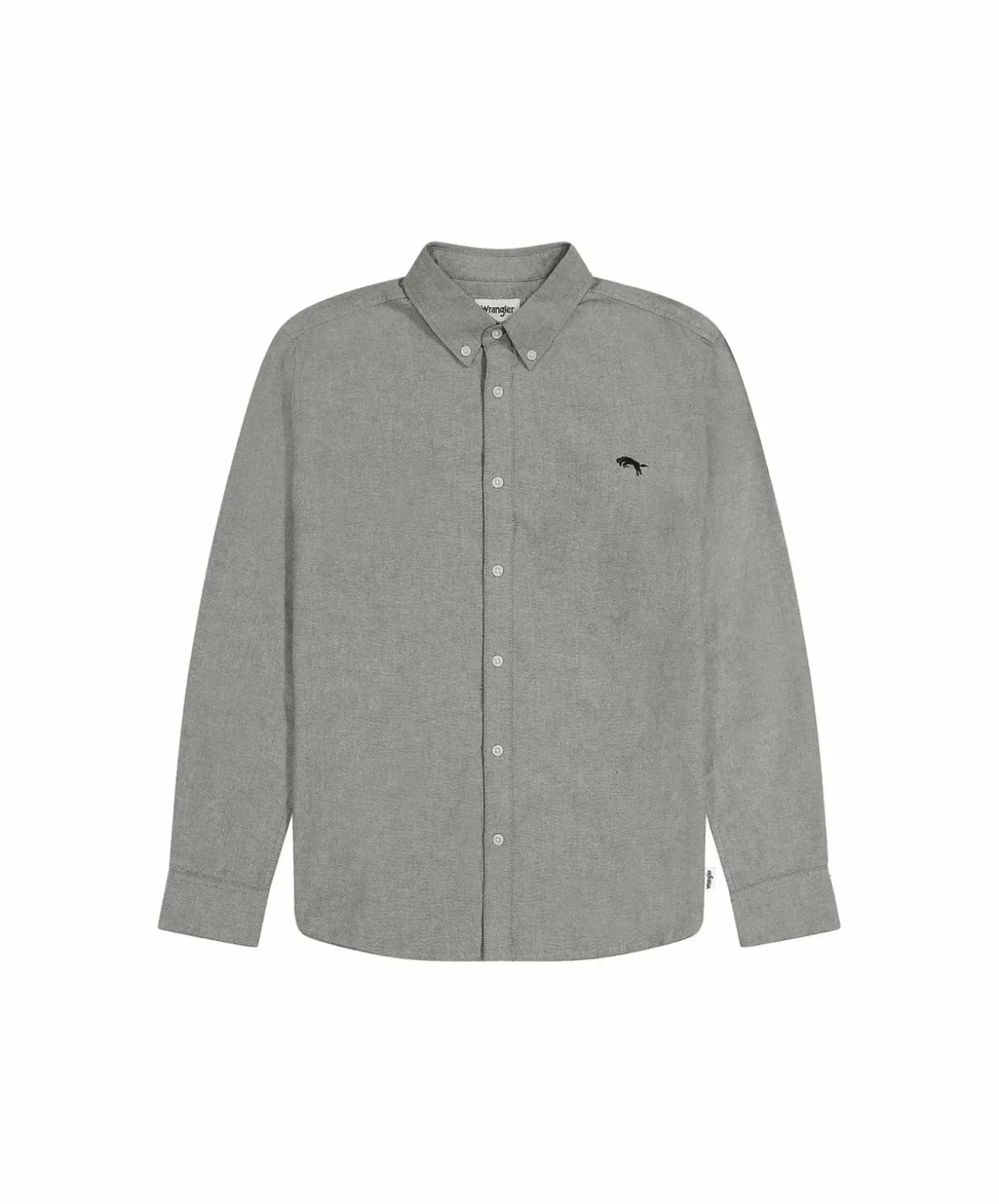 Wrangler Oxford Hemd in Grau mit Button-Down-Kragen