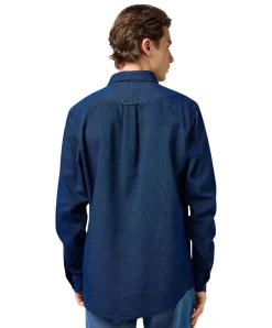 Wrangler Oxford Hemd in Indigo mit Button-Down-Kragen