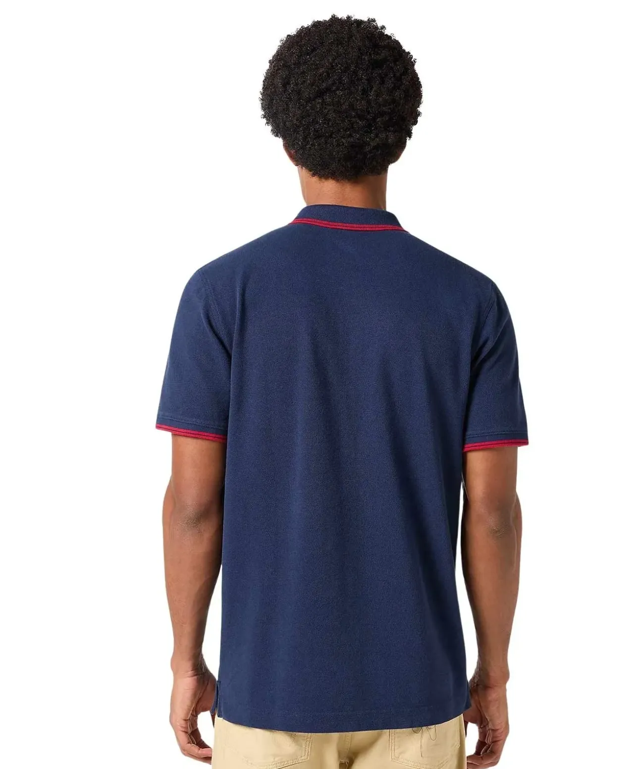 Wrangler Polo Shirt in Dunkelblau mit Drei-Knopfleiste