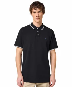 Wrangler Poloshirt in Schwarz mit Gesticktes Logo