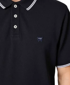 Wrangler Poloshirt in Schwarz mit Gesticktes Logo