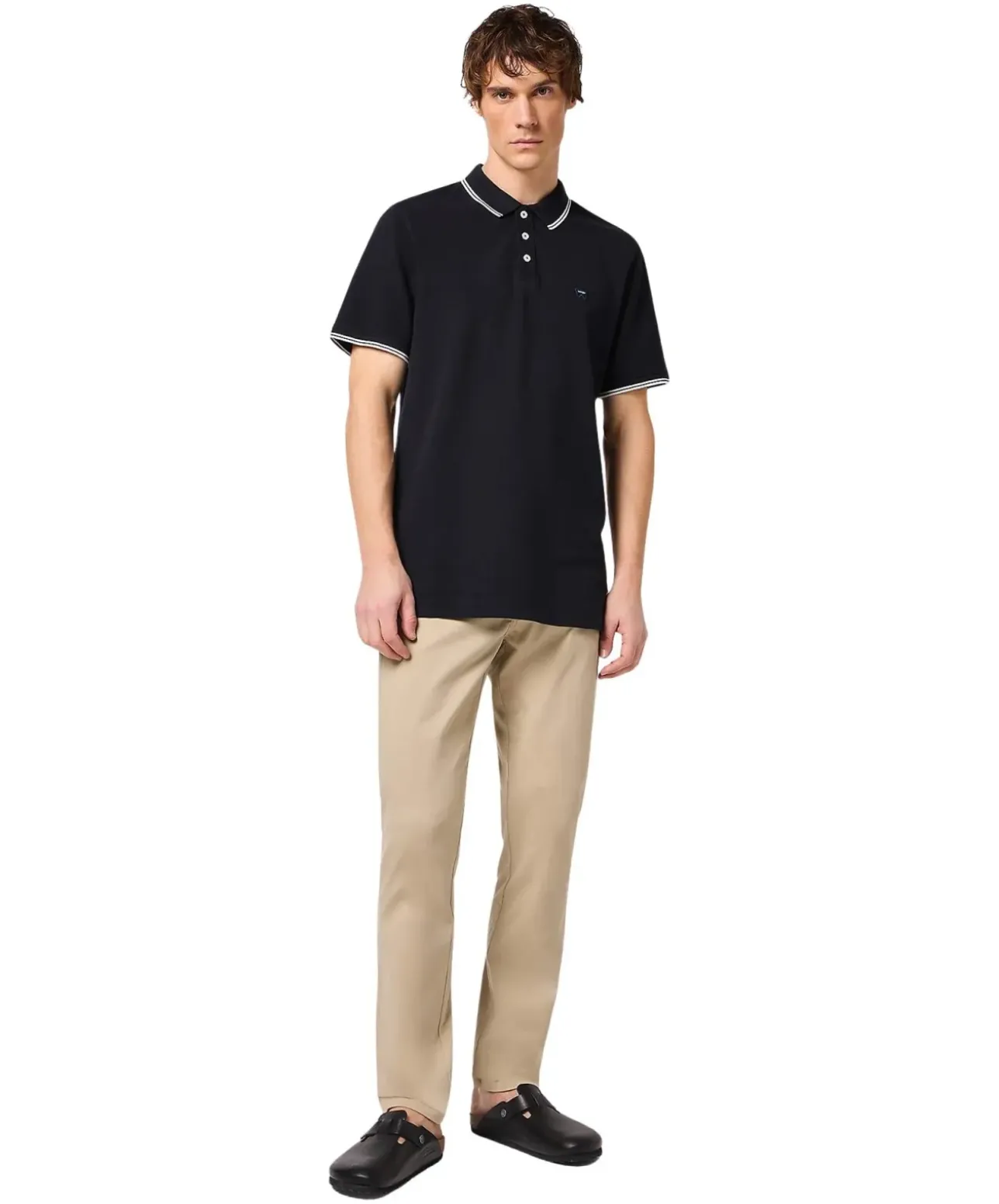Wrangler Poloshirt in Schwarz mit Gesticktes Logo
