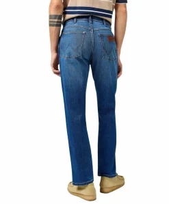 Wrangler River Jeans Straight Fit Blau Outlaw Waschung