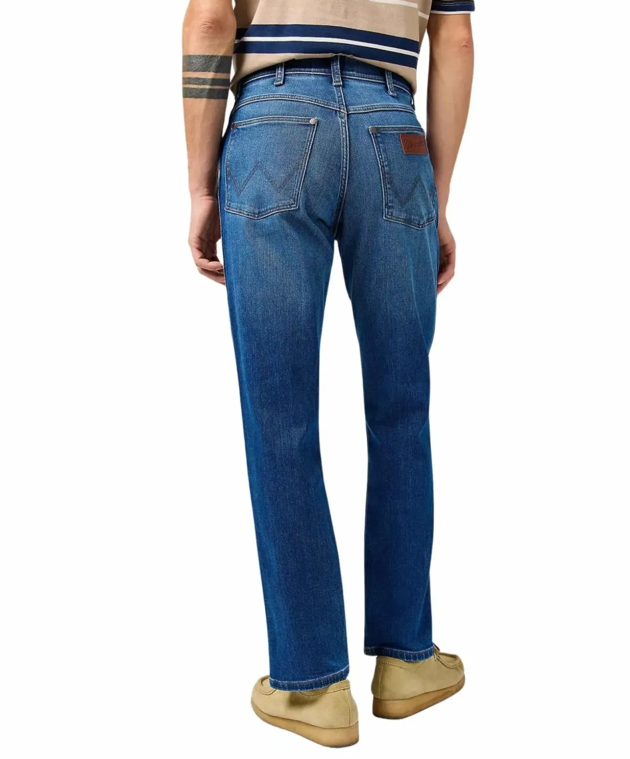 Wrangler River Jeans Straight Fit Blau Outlaw Waschung