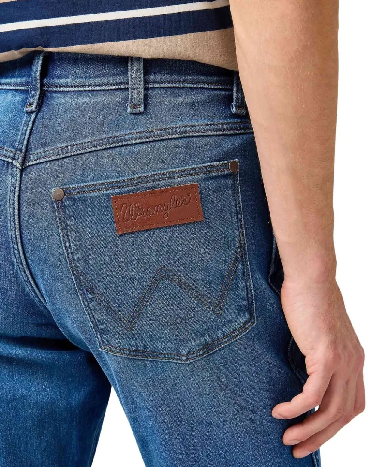Wrangler River Jeans Straight Fit Blau Outlaw Waschung
