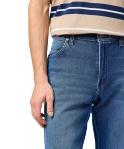 Wrangler River Jeans Straight Fit Blau Outlaw Waschung