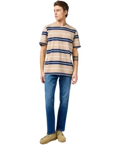 Wrangler River Jeans Straight Fit Blau Outlaw Waschung