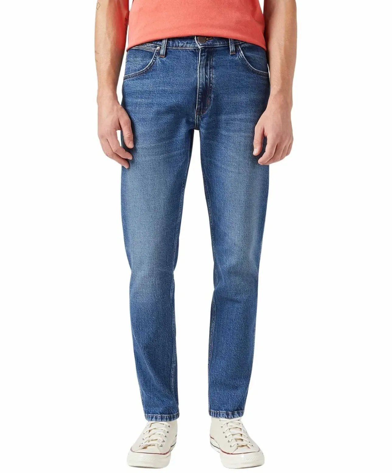 Wrangler River Jeans Straight in Mittelblauer Waschung
