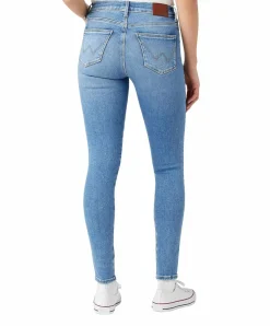 Wrangler Skinny Jeans mit hohem Bund in heller Waschung