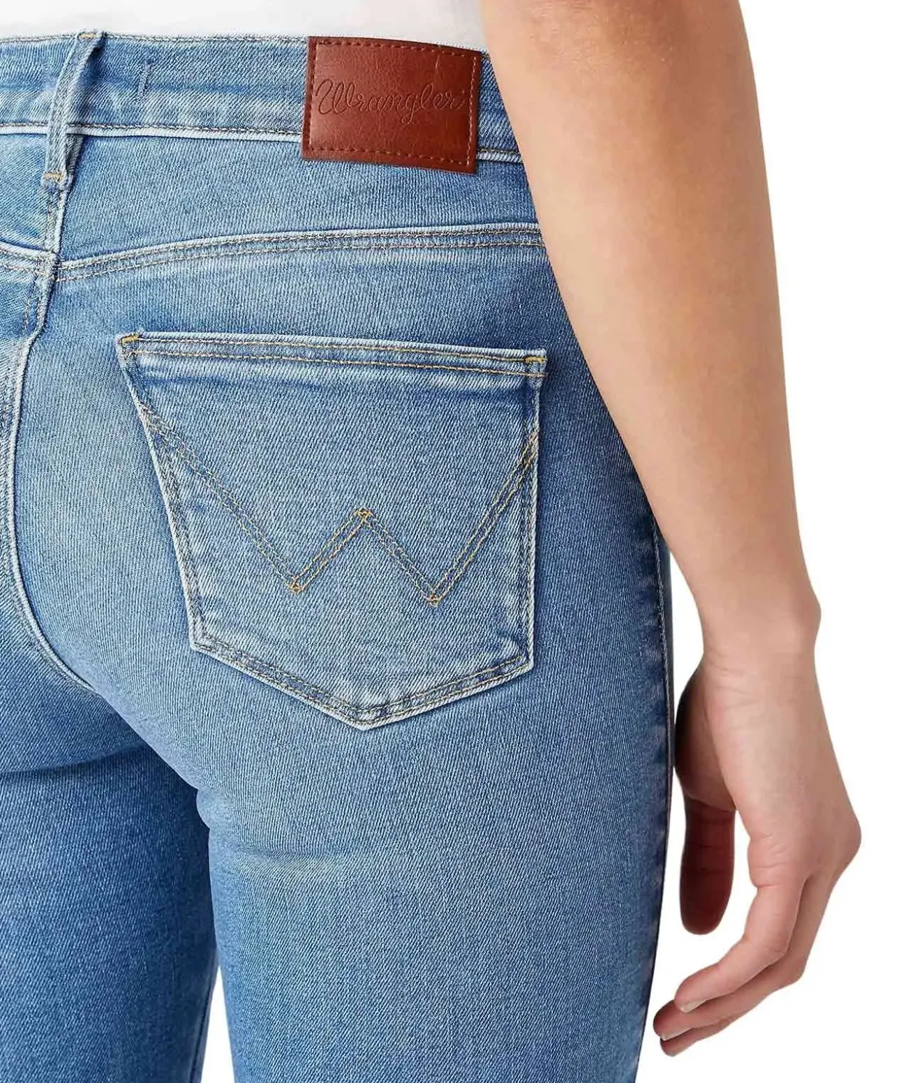 Wrangler Skinny Jeans mit hohem Bund in heller Waschung
