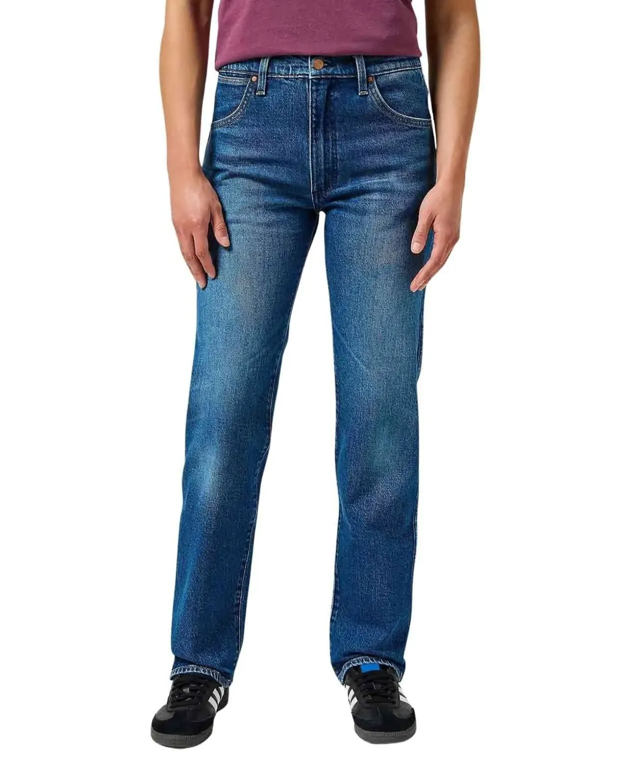 Wrangler Straight Fit Jeans blauer Sunset-Waschung
