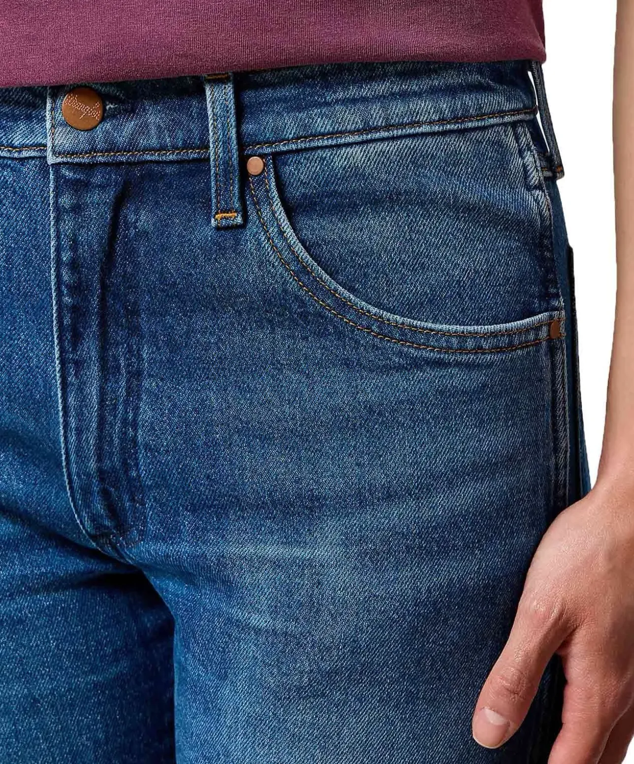 Wrangler Straight Fit Jeans blauer Sunset-Waschung