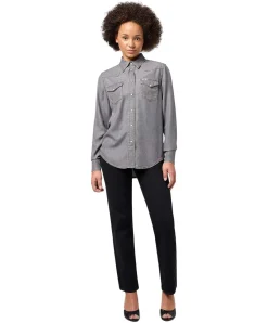 Wrangler Straight Jeans in Schwarz mit mittelhohem Bund