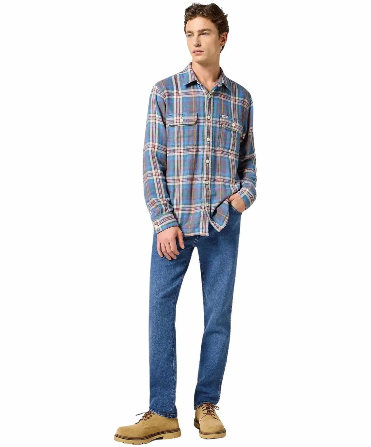 Wrangler Texas Slim Jeans in Ridge Waschung