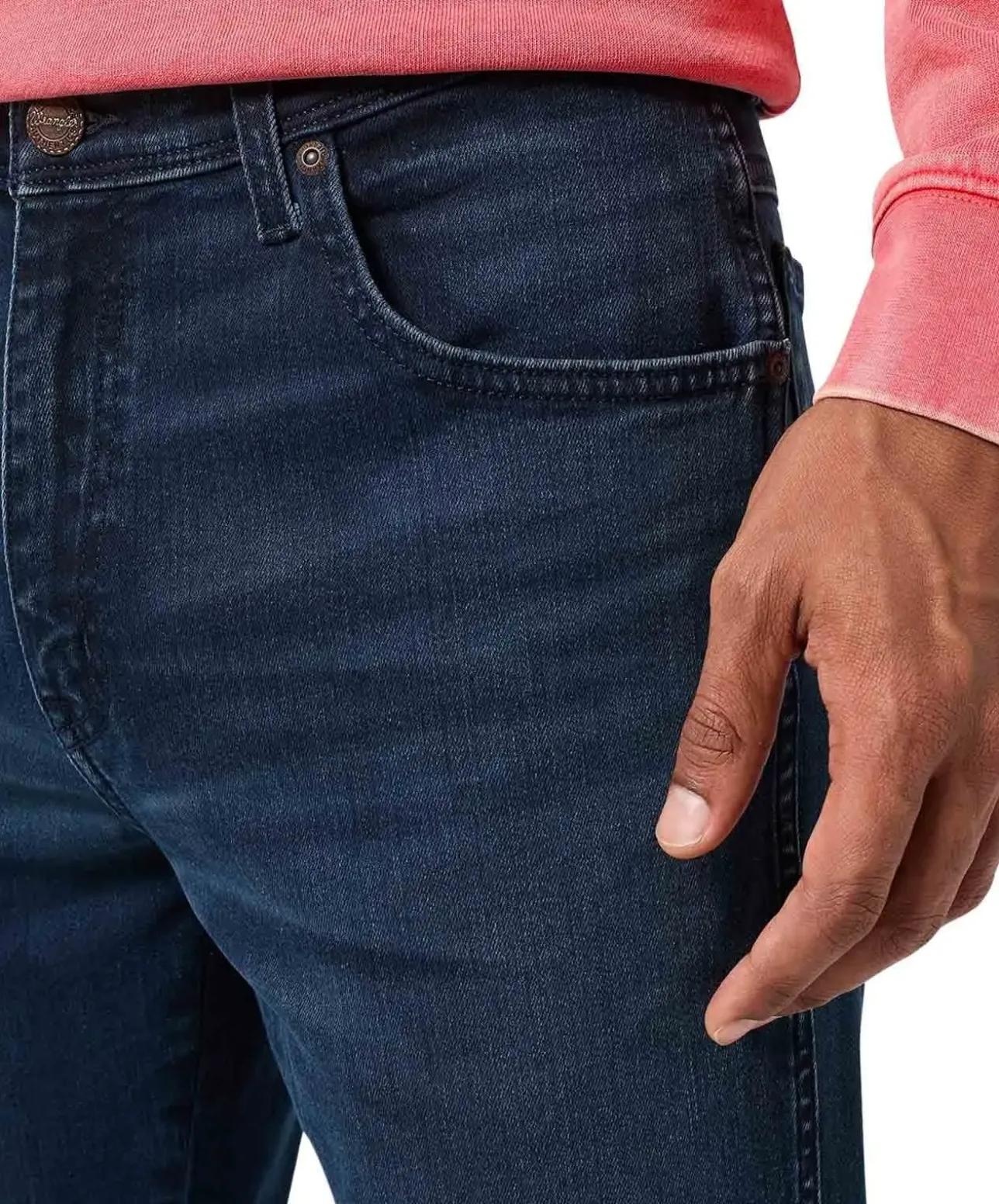Wrangler Texas Slim Jeans in blue black Waschung